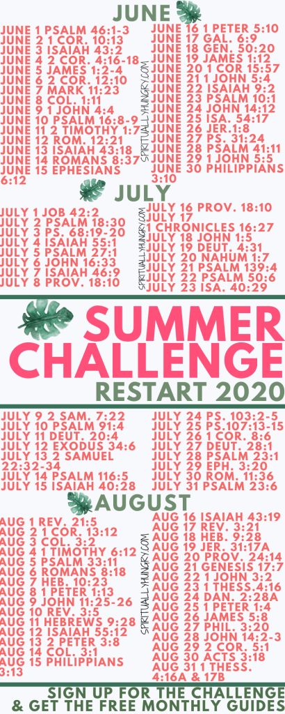 Restart 2020 Summer Scripture Challenge - Spiritually Hungry Summer Bible Reading Plan, Scripture Reading Plan, Scripture Challenge, Bible Verses About Mothers, Scripture Writing Plan, Prayer Prompts, Bible Journaling For Beginners, Bible Teaching, Kindness Challenge