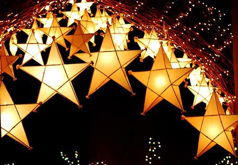 Parol - star shaped lanterns - are popular for Christmas in the Philippines. (From Traditional Christmas Celebration in the Philippines - Solitary Wanderer)