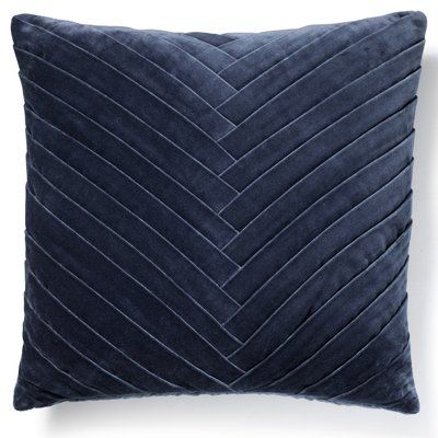 Brayden Studio Northwick Cotton Velvet Throw Pillow Throw Pillow Inspiration, Navy Throw, Quilted Cushion, Navy Living Rooms, Deco Accessories, Navy Pillows, Modern Cushions, Pillow Inspiration, Neck Designs For Suits