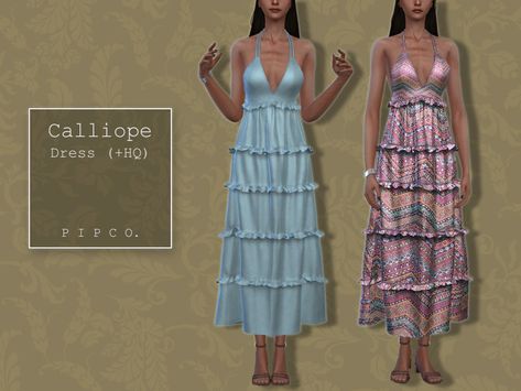 Hot Weather Outfits, Rose Gown, Sims 4 Dresses, Boho Summer Dresses, Bohemian Wedding Dress, Sims 4 Clothing, The Sims4, Sims 4 Cc, The Sims Resource