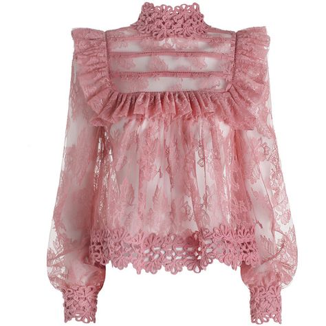 ZIMMERMANN Mischief Peony Lace Blouse ($1,295) ❤ liked on Polyvore featuring tops, blouses, zimmermann, flutter-sleeve top, red lace blouse, flounce tops, lacy blouses and ruffle blouse Pink Lace Shirt, Red Lace Blouse, Pink Lace Blouse, Red Lace Top, Frilly Blouse, Mori Girl, Ruffle Collar, Beautiful Blouses, Collar Blouse