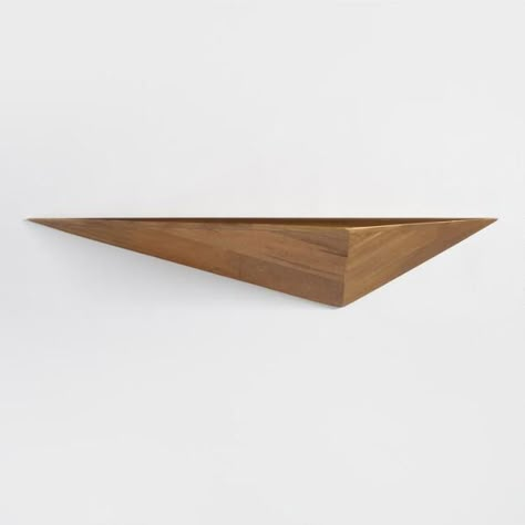 Prism Wood Ledge - v1 Furnishings Inspiration, Triangular Shelf, Wood Ledge, Decoracion Star Wars, Wall Ledge, Unique Picture Frames, Glass Wall Shelves, Modern Wall Shelf, Living Wall Decor