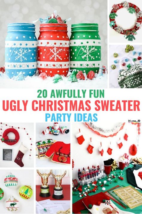 Ugly Sweater Christmas Party Ideas, Misfits Christmas, Ugly Sweater Party Ideas, Ugly Christmas Sweater Party Ideas, Christmas Sweater Party Ideas, Tacky Christmas Party, Sweater Party Ideas, Ugly Sweater Christmas Party, Best Ugly Christmas Sweater