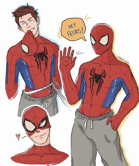 Men In Grey Sweatpants, Spiderman Things, Deadpool X Spiderman, Some Drawings, Image Spiderman, Spiderman Theme, Drawing Superheroes, Marvel Cartoons, Spaider Man