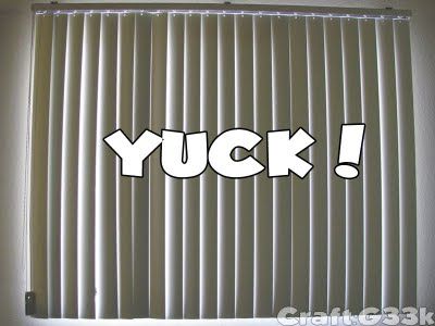 craft:g33k: Vertical Blind Hack, Part 2 Vertical Blinds With Curtains Ideas, Replace Vertical Blinds, Vertical Blinds Makeover, Curtains Over Blinds, Popular Window Treatments, Types Of Blinds, Sheer Blinds, Blinds Design, Vertical Blind