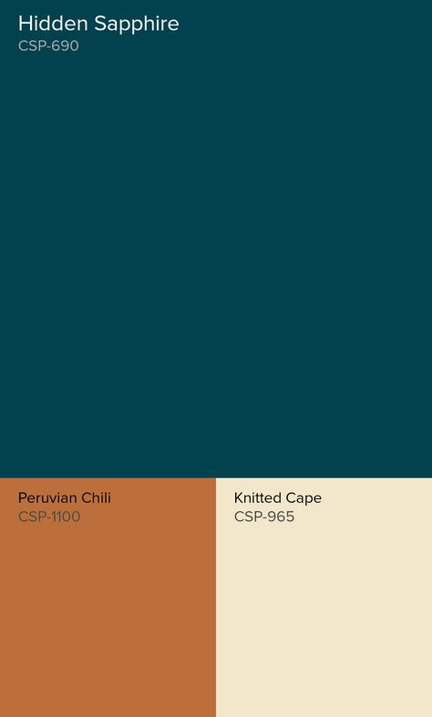 Hidden Sapphire Benjamin Moore Color Scheme Dark Teal Paint Palette, Hidden Sapphire Paint, Sapphire Paint Color, Emerald Teal Paint Color, Deep Blue Color Scheme, Benjamin Moore Color Pallets, Colors That Go With Dark Teal, Dark Turquoise Paint Colors, Dark Teal Complementary Colors