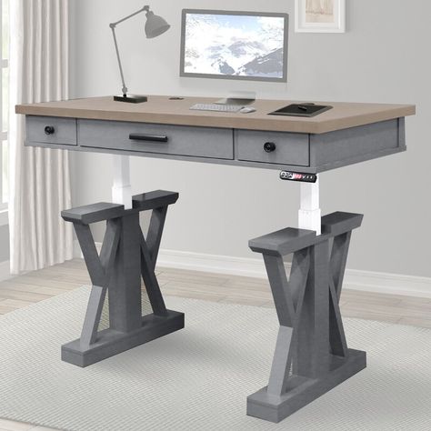 Lift Desk, Future Office, Standing Desk Converter, Adjustable Height Standing Desk, Office Inspo, Workshop Ideas, Adjustable Standing Desk, Desk Ideas, Parker House