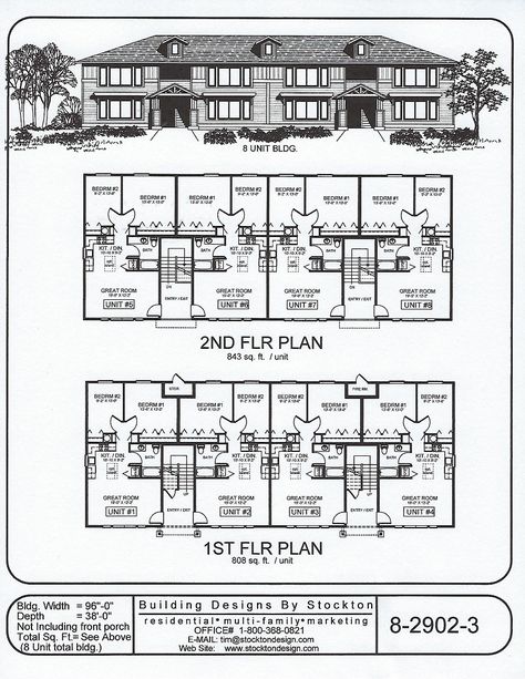 Multi Family Homes Ideas, Multi Family Apartment Interior Design, Multi Family Home Floor Plans, Multifamily House Plans, Apartment Building Floor Plans, Multi Family House Plans, House Plans With Courtyard, Multifamily House, Great Room Layout