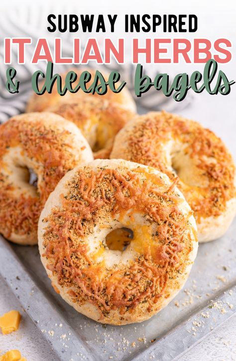 Italian Herbs and Cheese Bagels - Cooking With Karli Cooking With Karli Bagels, Savory Bagel Ideas, Unique Bagel Flavors, Italian Herbs And Cheese Bread, Cheese Bagel Recipe, Bagel Flavors, Cheddar Bagels, Bagel Recipes, Bread Zucchini