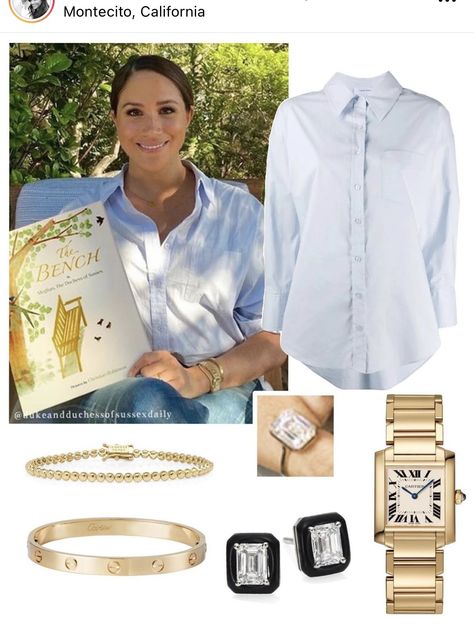 Bracelets Cartier, Lorraine Schwartz Jewelry, Cartier Tank Watch, Cartier Tank Anglaise, Meghan Markel, Lorraine Schwartz, Meghan Markle Outfits, Blue Bracelets, Watch Ring