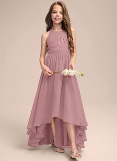 A-Line V-neck Floor-Length Chiffon Junior Bridesmaid Dress With Ruffle (009217826) - JJ's House Kids Long Dress, Denim Hacks, Kids Formal Dresses, Wedding Wardrobe, Wedding Dresses For Kids, My Things, Junior Bridesmaid Dress, Kids Party Dresses, Cute Dress Outfits