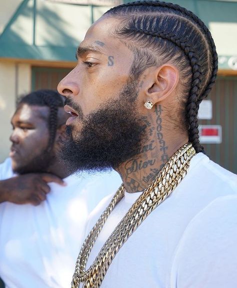 Nipsey Hussle Nipsey Hussle Braids, Styled Braids, Lauren London Nipsey Hussle, Cornrow Hairstyles For Men, Braids For Boys, Lauren London, Nipsey Hussle, Twist Styles, Hair Twist Styles