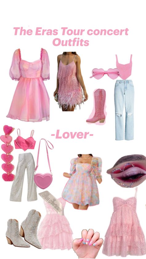 Era Tour Outfit Ideas Lover, Easy Eras Tour Outfits Ideas, Lover Outfit Ideas Eras Tour, Lover Era Tour Outfit Ideas, Taylor Swift Eras Tour Makeup Lover, Warm Eras Tour Outfits, Tpd Eras Tour Outfit, Lover Music Video Outfits, Ttpd Outfit Ideas Eras Tour