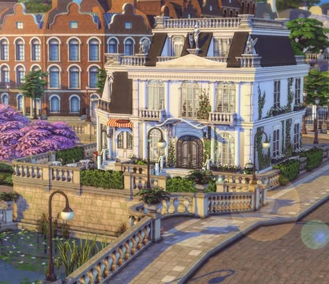 #parisianapartments #thesims4builds #thesims4apartments #thesims4oldhouse Academia Apartment, Sims 4 Vintage Glamour, Dark Academia Apartment, Tiny Coffee Shop, The Sims 4 Builds, Sims 4 Builds, Sims Inspiration, Sims Houses, Sims Builds