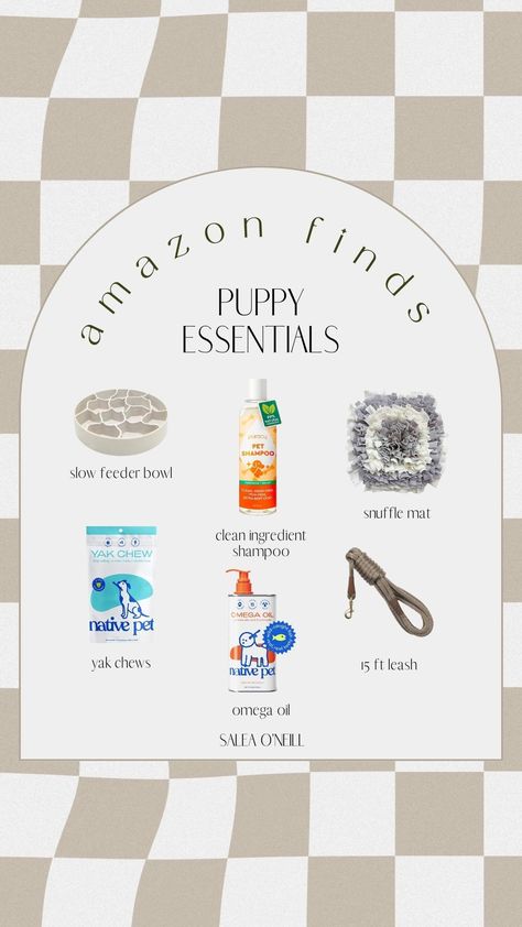 amazon finds, puppy essentials, new puppy tips, puppy supplies, new puppy list, new dog list, dog essentials, new pet essential, new puppy finds, new puppy must haves What You Need For A New Puppy, New Puppy Essentials List, New Puppy Shopping List, Golden Retriever Puppy Essentials, Amazon Puppy Must Haves, Puppy Essentials Amazon, Puppy List, Puppy Find, Pet Branding