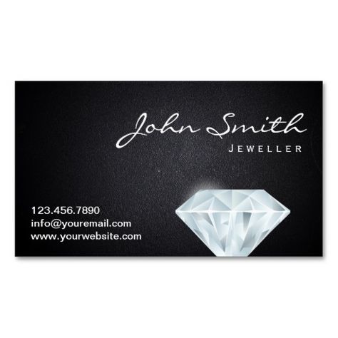 Classy Diamond Jeweller Dark Business Card Diamond Business Card, Dark Business Card, Member Card, Diamond Jewel, Visiting Cards, Crafty Ideas, Black Diamond, Wedding Cards, Business Card