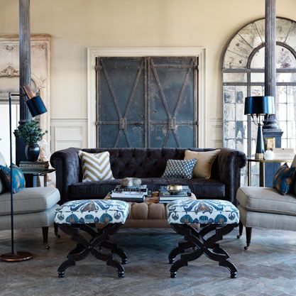 Living room featuring Nate Berkus's Calico Corners fabric collection Nate Berkus Living Room, Nate Berkus Design, Calico Corners, Nate Berkus, Hotel Interior Design, Hans Wegner, Kelly Wearstler, Family Rooms, Beautiful Interiors