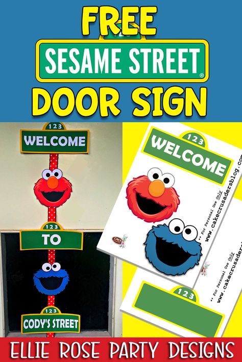 Sesame Street Printables, Sesame Street Decorations, Sesame Street Centerpiece, Sesame Street Party Favors, Sesame Street Birthday Party Ideas Boy, Elmo Birthday Party Boy, Sesame Street Signs, Cookie Monster Birthday Party, Street Banners