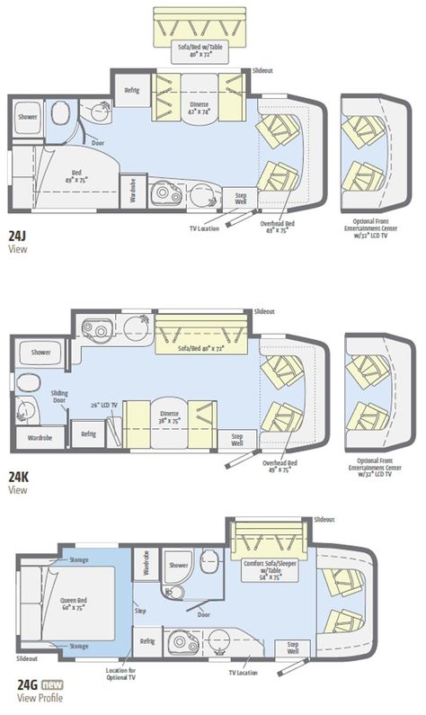 Winnebago View class C motorhome 2011 - floorplans Nomad Living, Winnebago View, Small Camper Trailers, Small Camper, Coachmen Rv, Sprinter Van Conversion, Class C Rv, Small Campers, Sprinter Van