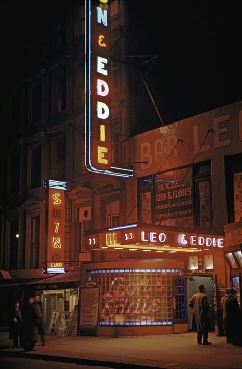 The Neon Lights of New York City in the 1940's and 1950's | Viewing NYC Jazz Bar, New York City Map, Neon Nights, Map Of New York, Midtown Manhattan, Jazz Club, Time Life, Colour Photograph, Diy Life