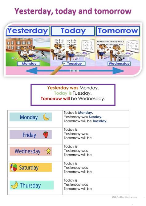 Speaking Activities Esl, What Day Is Today, Weather Worksheets, English Day, Today Is Monday, Calendar Cards, Word Order, Social Studies Elementary, A Worksheet