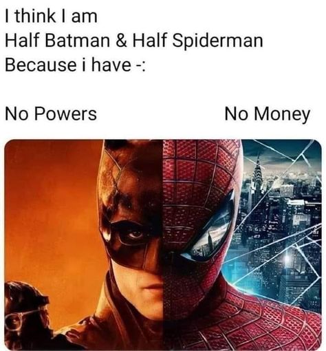 Superhero Humor, Spiderman Meme, Superhero Memes, Batman Funny, Memes Of The Day, Dc Memes, Morning Humor, Marvel Funny, Some Funny Jokes