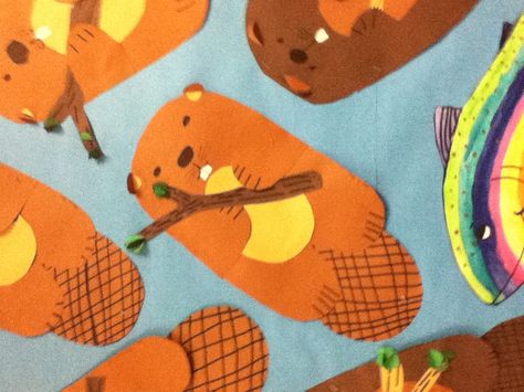 Beaver Preschool Beaver Craft, Beaver Crafts Preschool, Beaver Activities For Kids, Beaver Crafts For Kids, Beaver Party, Beaver Craft, Hibernation Crafts, Pond Life Theme, Pond Crafts