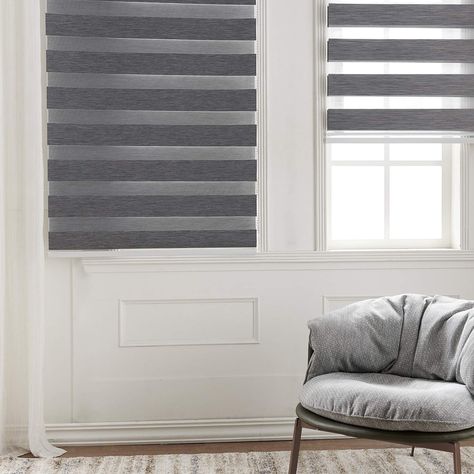 Roller Blind, Pure Black, Day And Night, Blinds, Curtains, Grey, Fabric