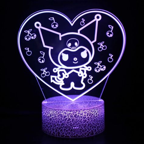 16 color Sanrio Kuromi Anime Hello Kitty Kawaii LED 3D Night Light Model decoration Kids Toy desk lamp Kids Toys Christmas Gift _ - AliExpress Mobile Kuromi Night Light, Kuromi Lamp, Kuromi Decorations, Kuromi Gifts, Kuromi Room Decor, Kuromi Decor, Kuromi Items, Kuromi Bedroom, Kuromi Accessories