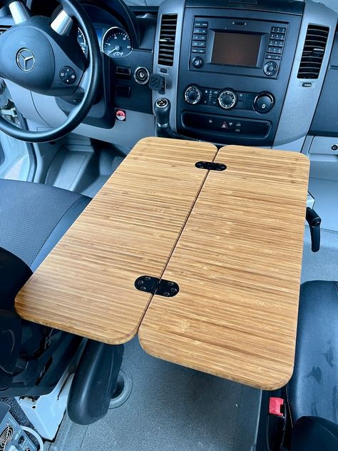 Slim Half Folding Bamboo Lagun Table 1/2 Thick for Camper Vans and Rvs - Etsy Campervan Table Ideas, Vanlife Hacks, Lagun Table, Camper Table, Camper Furniture, Minivan Camper, Minivan Camper Conversion, Suv Camper, Minivan Camping