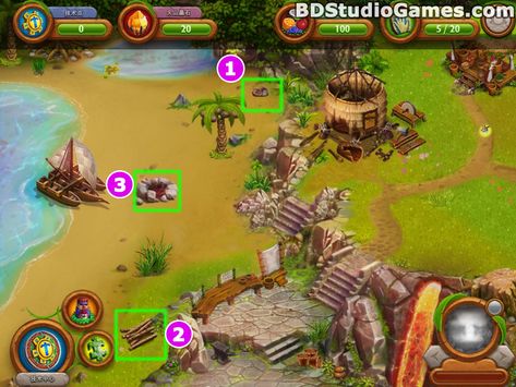 Virtual Villagers: Origins 2 Walkthrough Puzzles - BDStudioGames Virtual Villagers, Hidden Object Games, Village Photos, Hidden Objects, The Scene, Tree Of Life, Light Up, Wheel, Repair