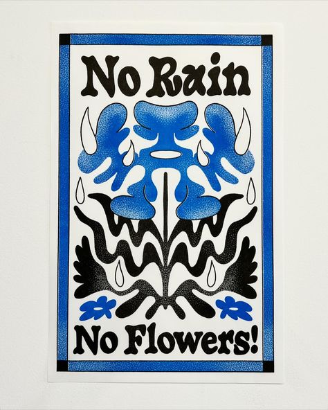 April Catdroool Club has landed! 💌 Join now to get this 2-color 11x17 riso print titled No Rain No Flowers. 🌧️ This phrase has stuck with me every time I go through something tough. It reminds me that hard times are temporary and even flowers need rainy days in order to emerge and thrive.🪻 Catdroool Club is a monthly art subscription. Members receive exclusive art every month in the mail. You can join or cancel at any time. 💙 . . . . . . . . . . . . #risograph #riso #dailyart #art #artist #p... No Rain No Flowers, Riso Print, Risograph Print, No Rain, Hard Times, Daily Art, Rainy Days, 2 Colours, Art Artist