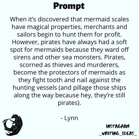 Pirate X Mermaid Prompts, Fantasy Story Ideas Magic Writing Prompts, Poison Writing Prompts, Pirate Romance Writing Prompts, Pirate Surnames, Mermaid Writing Ideas, Pirate Book Ideas, How To Write Pirates, Siren Prompts