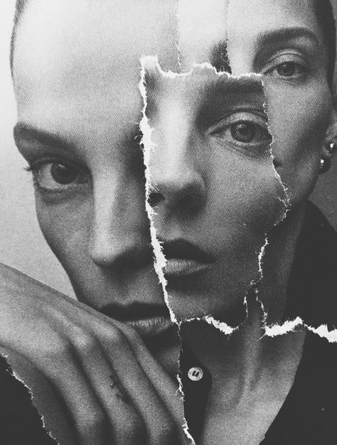 Daria #style #fashion #collage Beauty Ads, Daria Werbowy, Mixed Media Photography, Photographie Portrait Inspiration, Fashion Collage, Torn Paper, Lens Flare, 인물 사진, Double Exposure