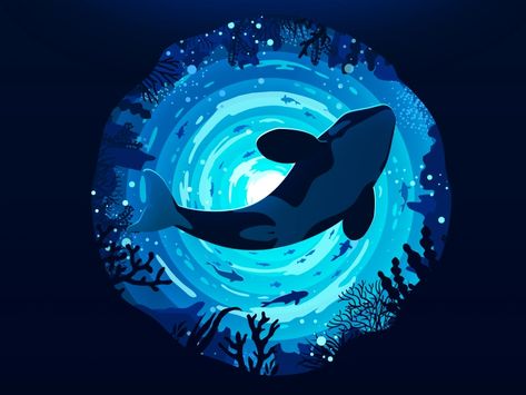 Whale Illustration Art, Whale Illustration, Artistic Wallpaper, Whale Design, Posca Art, Whale Art, Killer Whale, Killer Whales, In The Ocean