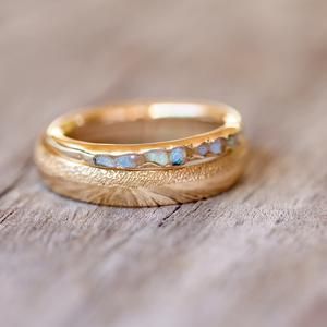 Eternalize your love with a one-of-a-kind wedding band tattoo from Amazon. Organic Wedding Band, Wedding Band Tattoo, Rustic Wedding Bands, Fossil Ring, Shiny Rings, Wedding Bands For Her, Custom Wedding Band, Organic Wedding, Band Tattoo