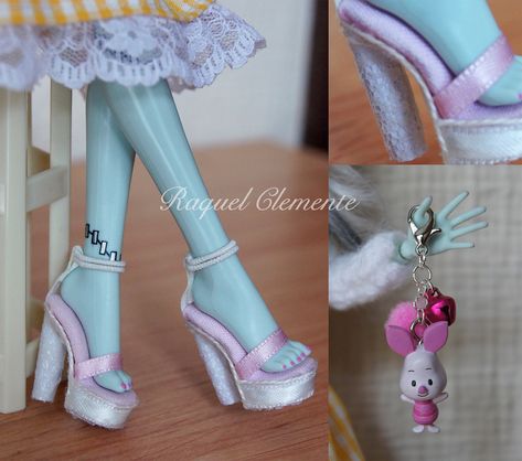 Doll Heels, Monster High Costume, Custom Monster High, Monster High Doll Clothes, Monster High Custom Doll, Doll Shoe Patterns, Dolls Shoes, Monster High Clothes, Custom Monster High Dolls