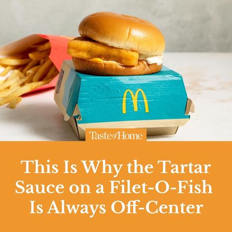 If you're a Filet-O-Fish lover, then you're already aware of how this sandwich seems to always be a little off-center every time you open the box! 🔗 Click the link in our bio to learn why. ⁠ ⁠ ⁠ ⁠ #mcdonalds #fastfood #filetofish #fastfoodlovers #didyouknow #tartarsauce #tasteofhome Fish Sandwich, Tartar Sauce, Taste Of Home, The Box, Click The Link, Always Be, To Learn, Sandwiches, Fish