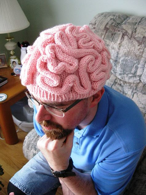 Funny Crochet Hat, Crochet Funny Hat, Brain Hat, Skirt Diy, Bonnet Crochet, Tickled Pink, Hat Knitting Patterns, Crochet Inspo, Cool Hats