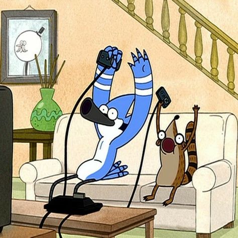 Regular Show Desktop Wallpaper, Anime Playing Video Games, Regular Show Wallpapers, Regular Show Memes, Video Game Cartoon, The Regular Show, Ipad Backgrounds, Games Wallpaper, Cn Cartoon Network