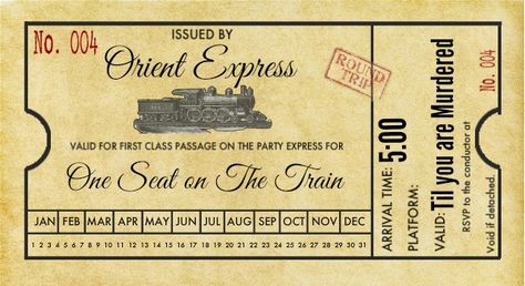 Ticket from the day he was on the train. Vintage Train Ticket, Agatha Christie Books, Train Ticket, Vintage Ticket, Ticket Design, Vintage Poster Design, Hercule Poirot, On The Train, Old Train