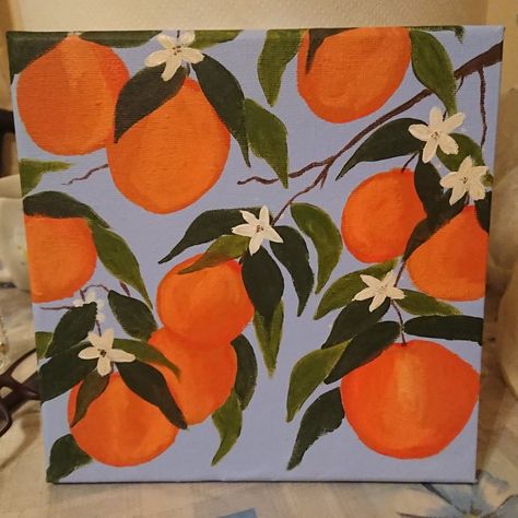 Orange Acrylic Painting Ideas, Orange Fruit Painting Acrylic, Acrylic Painting Ideas Fruit, Fruit Painting Acrylic Easy, Orange Painting Ideas, Acrylic Fruit Painting, Fruit Painting Acrylic, Acrylic Painting Orange, Oranges Painting