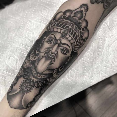 Kali Tattoos: Meanings, Common Themes & Artists Kali Mata Tattoo, Maa Kali Tattoo, Mata Tattoo, Kali Tattoos, Maa Kali Photo, Kali Tattoo, Hindu Tattoos, Maa Kali Images, Kali Images