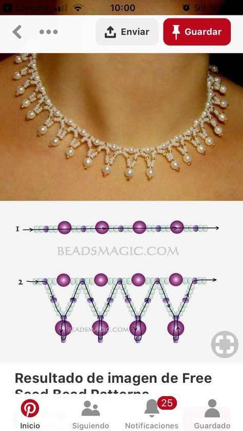 Pearl Beaded Necklace Designs, Diy Chain Necklace Ideas, Bead Jewellery Making Ideas, Beaded Bracelet Patterns Tutorials, Beaded Jewelry Tutorials Step By Step, Simpul Makrame, قلادات متدلية, Beading Netting, Diy Jewelry Unique