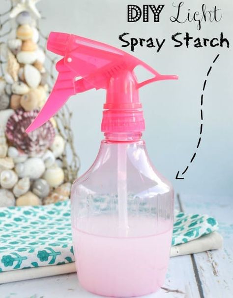 Spray Starch Recipe, Ironing Spray, Fabric Starch, Freedom Writers, Liquid Starch, Spray Starch, Declutter Bedroom, Quilt Tips, Laundry Tips