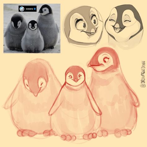 Dave Reed 🐌 on Instagram: “Having fun with these little fluff-nuggets! 🐧 - - via @oceana 👍🏾 - - #penguin #penguinsofinstagram #birddrawing #cartoon #disney #kawaii…” Penguin Drawing Reference, Penguin Character Design, Penguin Character, Christmas Cartoon Characters, Penguin Cartoon, Penguin Drawing, Comic Tattoo, Chara Design, Cartoon Disney