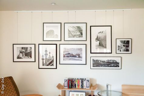 Check out this DIY article "How to Get Big Impact from Smaller Prints" featuring Gallery System for hanging small art prints with the most impact for your home or office decor! This is a guest post on PhotoPXL by Gallery Systems Art Display's Pete Dunn. Picture Rail Hangers, Hanging Family Photos, Art Hanging System, Framed Art Display, Gallery Wall Hanging, Photo Wall Hanging, Picture Molding, Systems Art, Mirror Installation