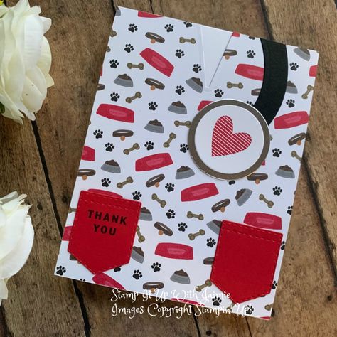 Stampin Up Doggone Friendly Cards, Vet Med Valentines Cards, Vet Thank You Card, Cards With Dogs On Them, Stampin Up Pets & More, Medical Field, Creative Outlet, Veterinarian, Creative Cards