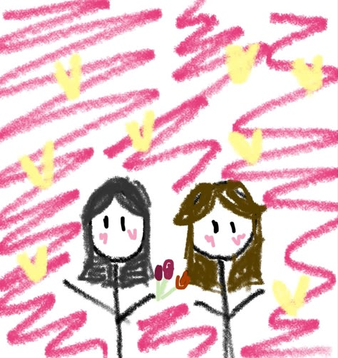 Cute Drawing Ideas For Girlfriend, Lesbian Simple Drawing Ideas, Lesbian Doodles Cute, Lesbian Doodles, Gift Ideas For Girlfriend Wlw, Mini Drawings Cute, Kawaii Lesbian Flag, Ideas Noteit, Cute Drawings Of Lesbian Couple