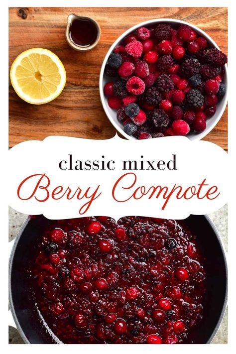 Learning how to make berry compote is simple and should be a staple in every kitchen. This versatile berry sauce/compote can be used in dozens of ways. Plus, this recipe is refined sugar-free and contains just three base ingredients! Berry Compote Recipe, Mixed Berry Compote, Sugar Free Fruits, Compote Recipe, Berry Sauce, Berry Compote, Fruit Compote, Free Fruit, Different Fruits